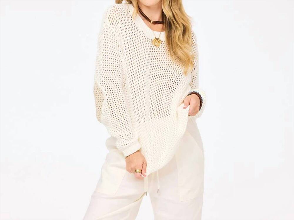 NEW KERRI ROSENTHAL catch open stitch sweater in cloud